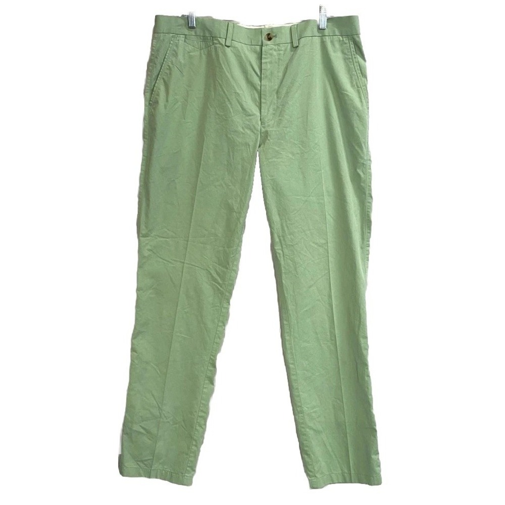 Tailorbyrd Collection Chino Pants Men 38x34 Green Cotton Flat Front Straight Leg